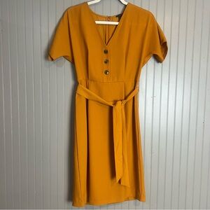 Ann Taylor Mustard Dress with Belt